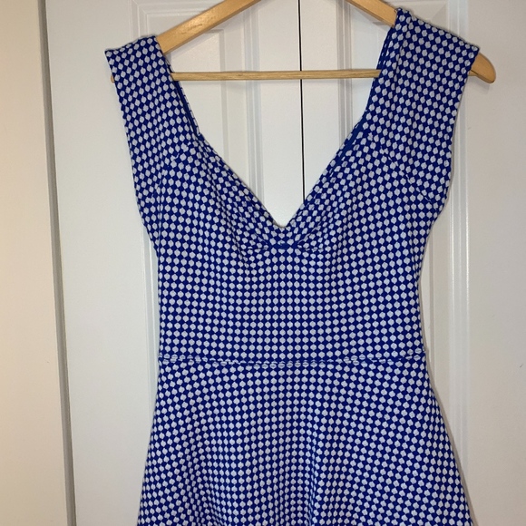 Anthropologie Deletta Blue & White Peplum Top - Picture 4 of 8